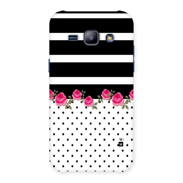 Dots Roses Stripes Back Case for Galaxy J1