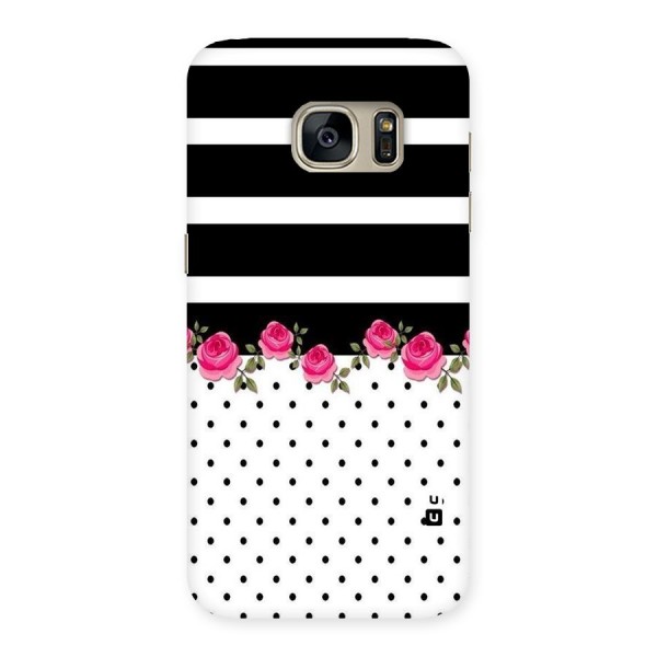 Dots Roses Stripes Back Case for Galaxy S7
