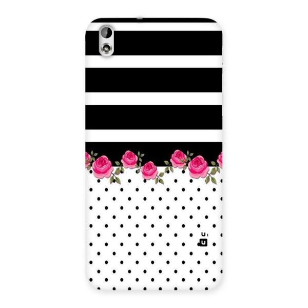 Dots Roses Stripes Back Case for HTC Desire 816