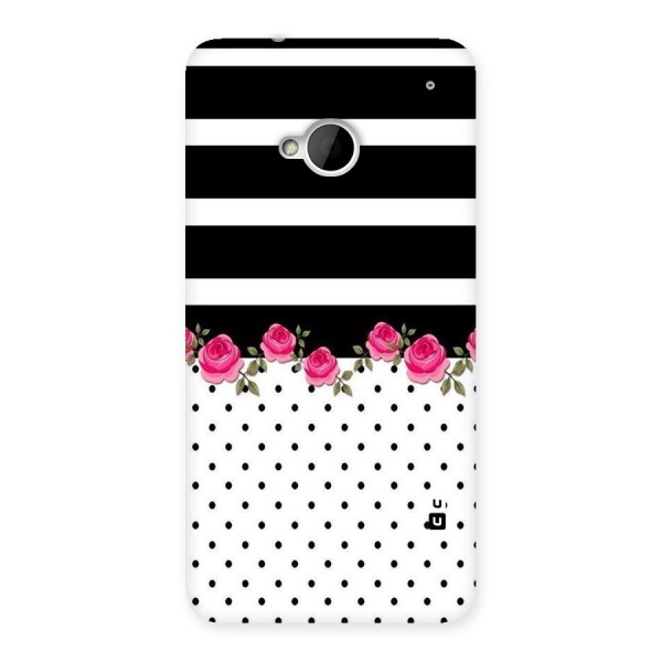 Dots Roses Stripes Back Case for HTC One M7