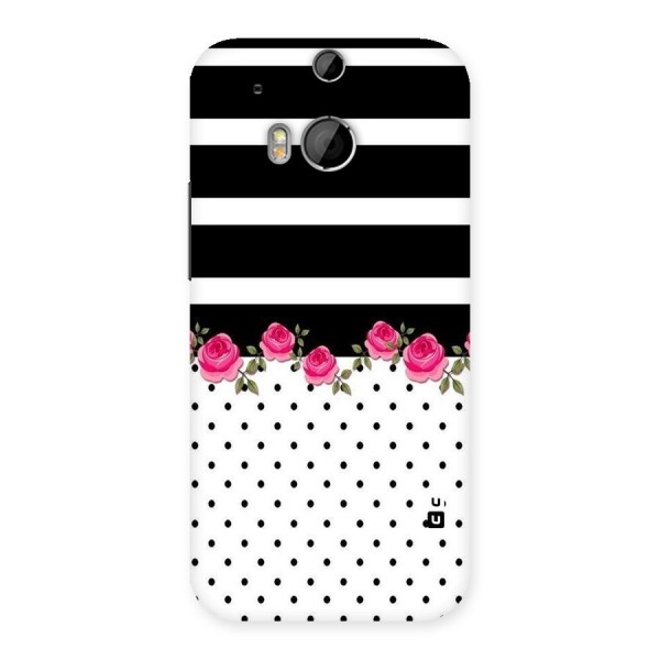 Dots Roses Stripes Back Case for HTC One M8