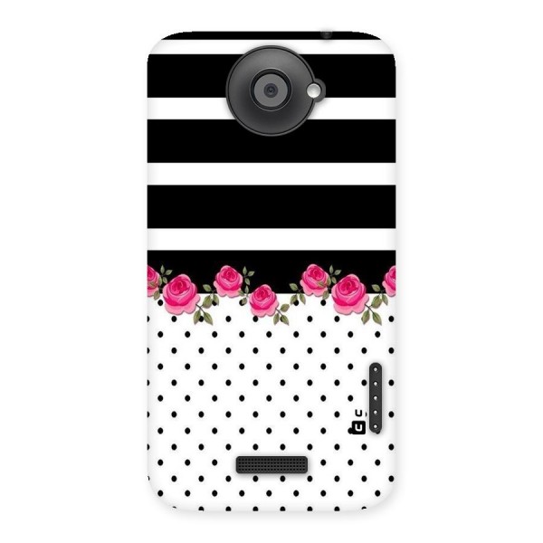 Dots Roses Stripes Back Case for HTC One X