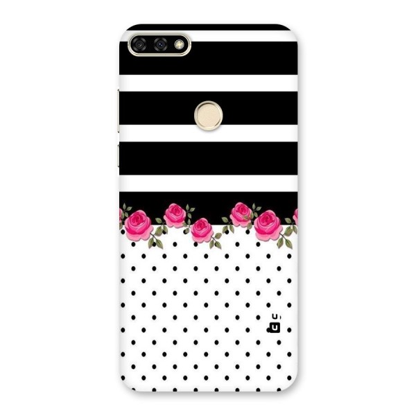 Dots Roses Stripes Back Case for Honor 7A