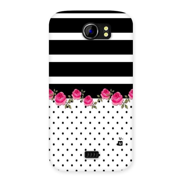 Dots Roses Stripes Back Case for Micromax Canvas 2 A110