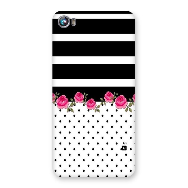 Dots Roses Stripes Back Case for Micromax Canvas Fire 4 A107