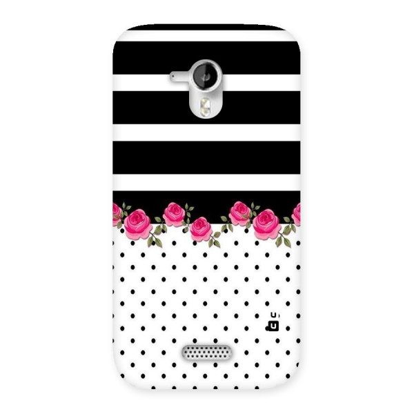 Dots Roses Stripes Back Case for Micromax Canvas HD A116