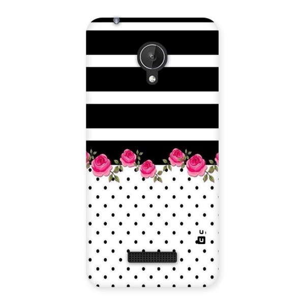 Dots Roses Stripes Back Case for Micromax Canvas Spark Q380