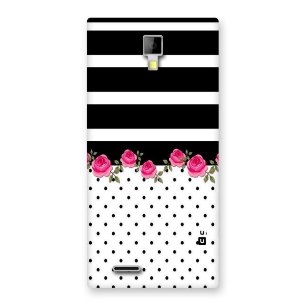 Dots Roses Stripes Back Case for Micromax Canvas Xpress A99