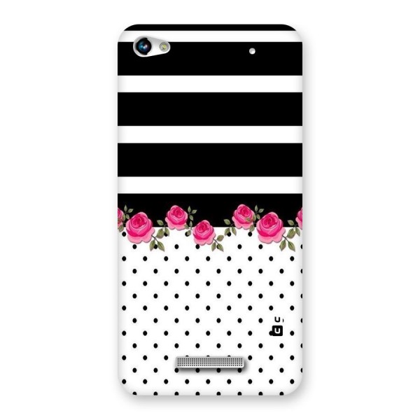Dots Roses Stripes Back Case for Micromax Hue 2