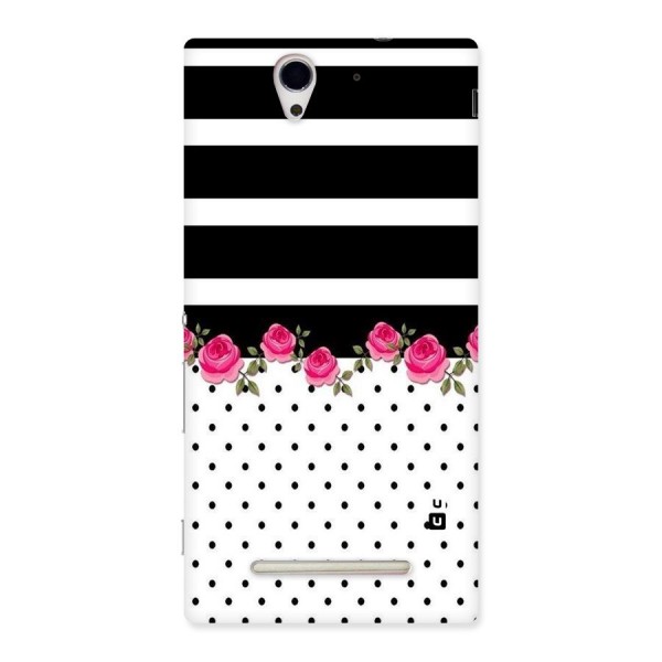 Dots Roses Stripes Back Case for Sony Xperia C3
