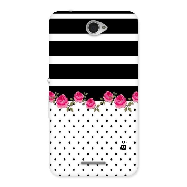 Dots Roses Stripes Back Case for Sony Xperia E4