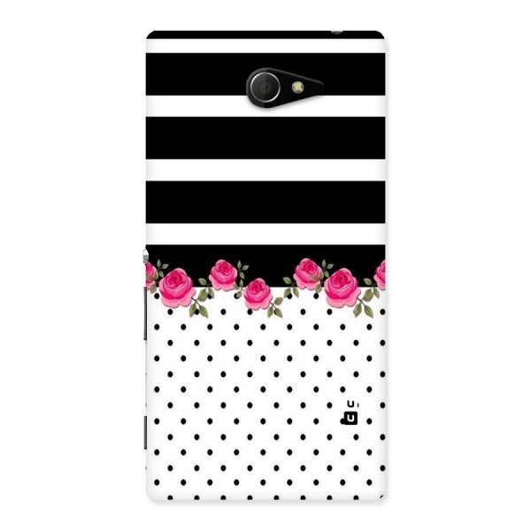 Dots Roses Stripes Back Case for Sony Xperia M2