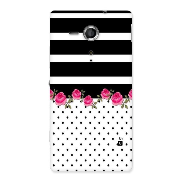 Dots Roses Stripes Back Case for Sony Xperia SP