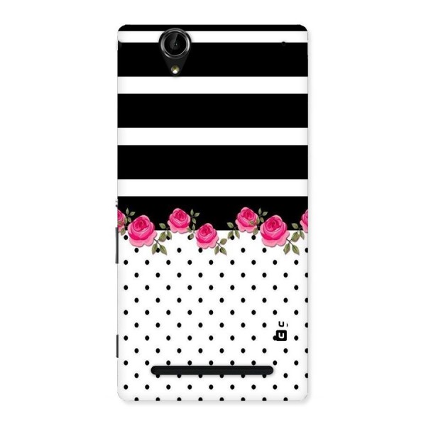 Dots Roses Stripes Back Case for Sony Xperia T2