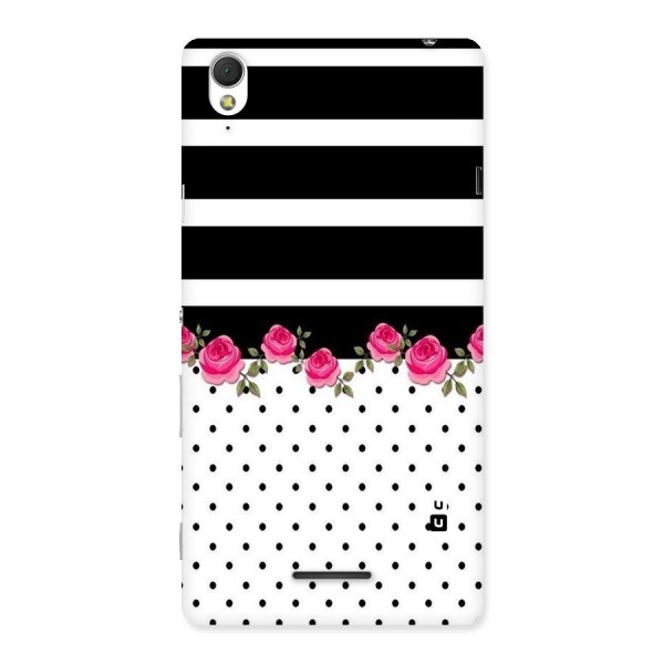 Dots Roses Stripes Back Case for Sony Xperia T3