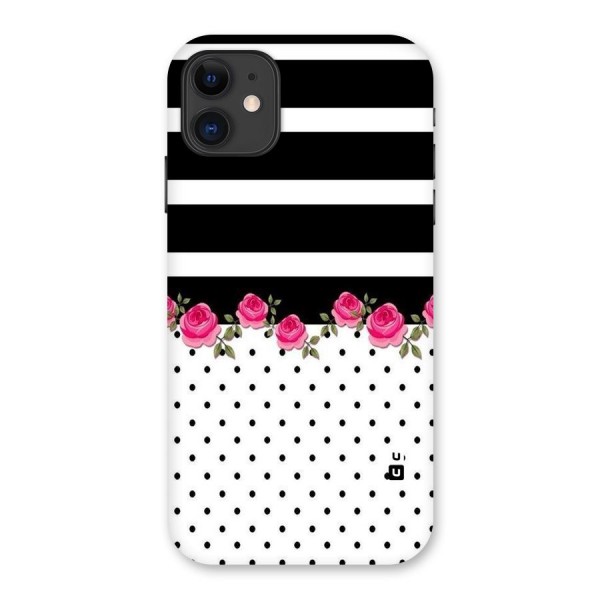 Dots Roses Stripes Back Case for iPhone 11