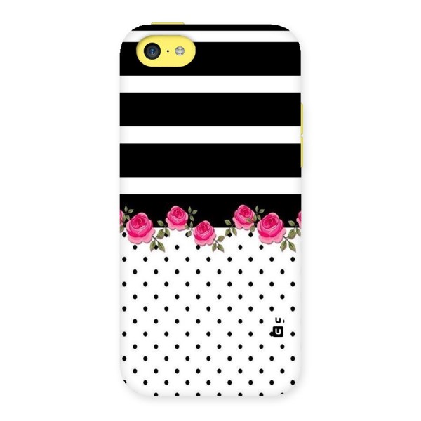 Dots Roses Stripes Back Case for iPhone 5C