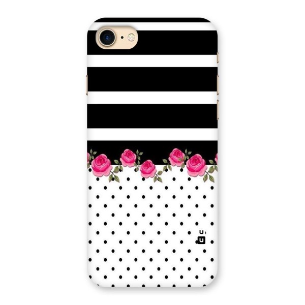 Dots Roses Stripes Back Case for iPhone 7