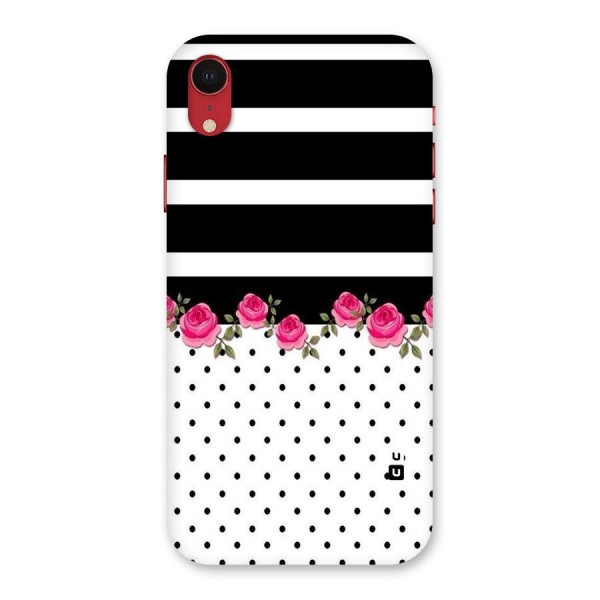 Dots Roses Stripes Back Case for iPhone XR