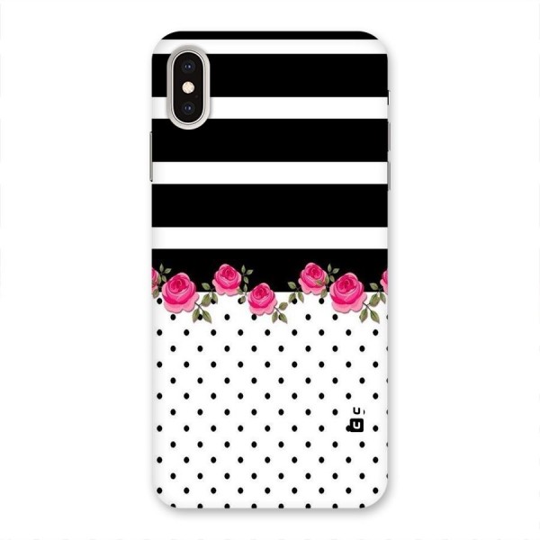 Dots Roses Stripes Back Case for iPhone XS Max