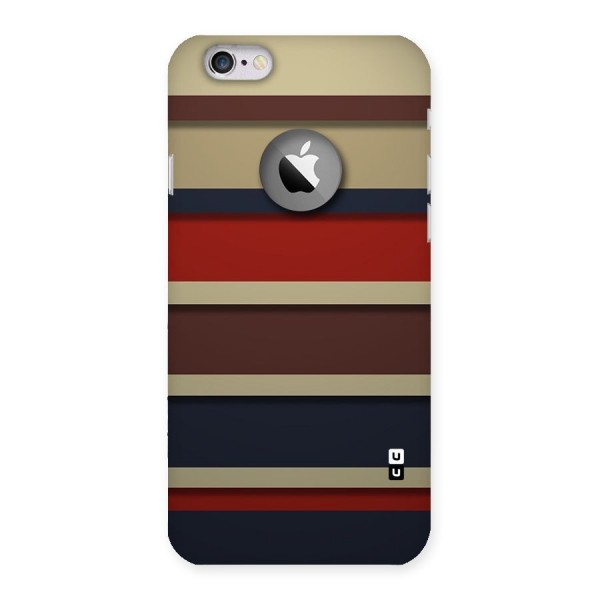 Elegant Stripes Pattern Back Case for iPhone 6 Logo Cut