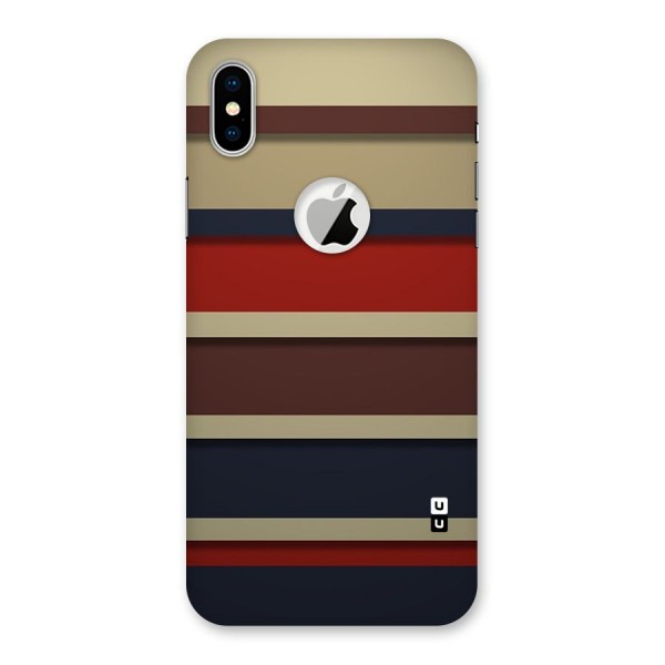 Elegant Stripes Pattern Back Case for iPhone XS Logo Cut