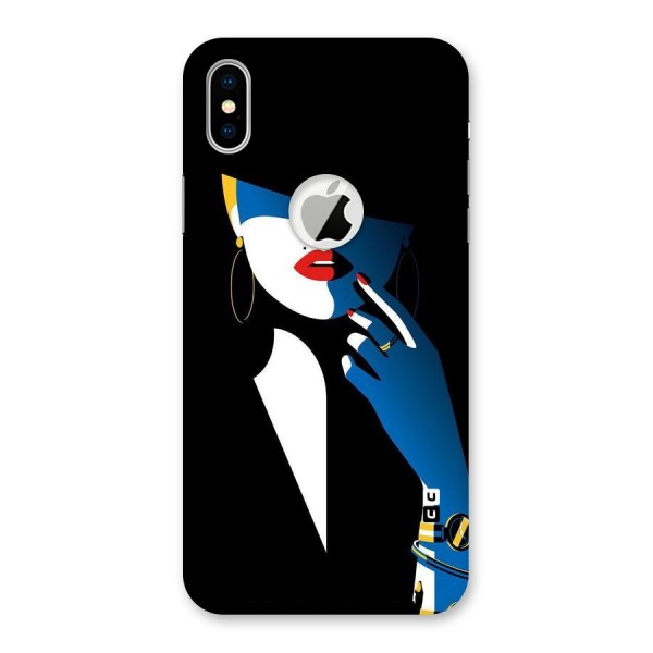 Elegant Woman Back Case for iPhone X Logo Cut