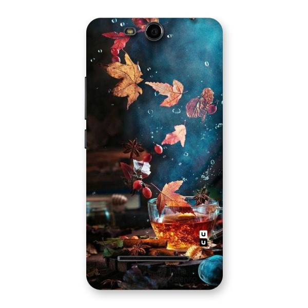 Falling Leaves Tea Back Case for Micromax Canvas Juice 3 Q392
