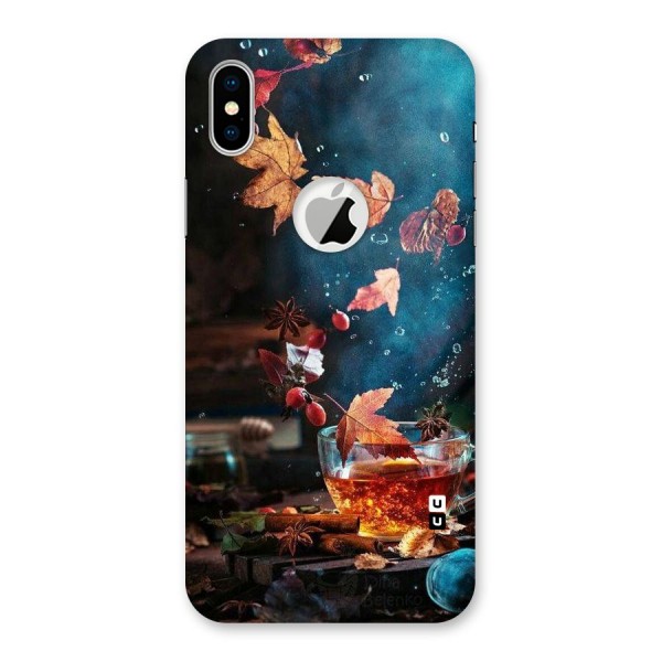 Falling Leaves Tea Back Case for iPhone X Logo Cut