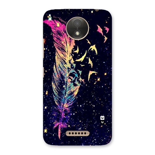 Feather Bird Fly Back Case for Moto C Plus