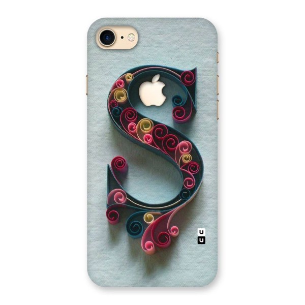 Floral Alphabet Back Case for iPhone 7 Apple Cut