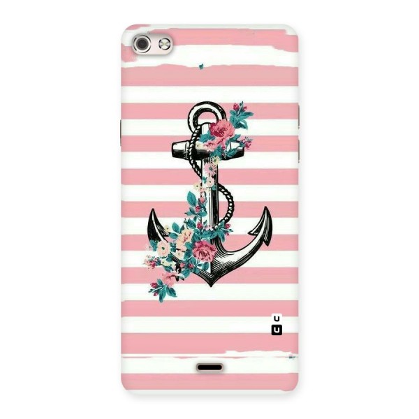 Floral Anchor Back Case for Micromax Canvas Silver 5