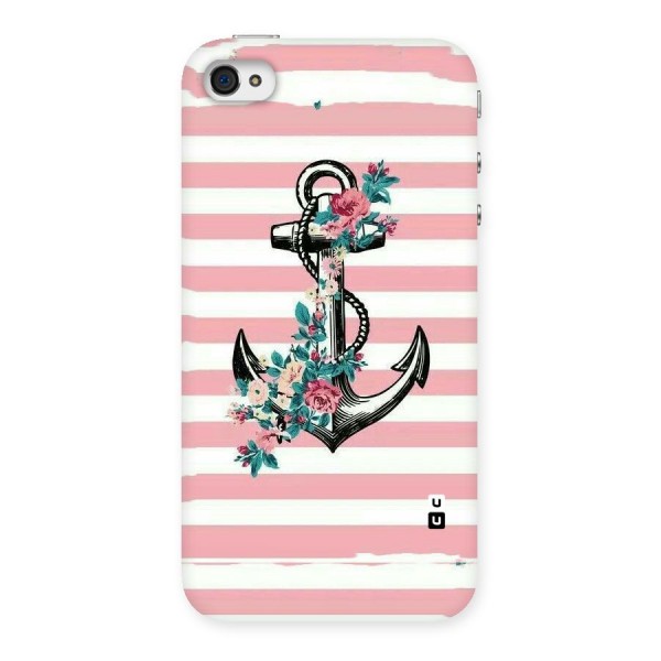 Floral Anchor Back Case for iPhone 4 4s