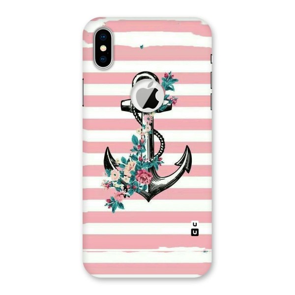 Floral Anchor Back Case for iPhone X Logo Cut