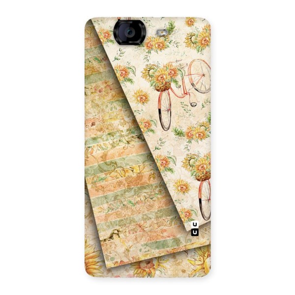 Floral Bicycle Back Case for Canvas Knight A350