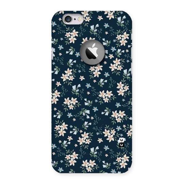 Floral Blue Bloom Back Case for iPhone 6 Logo Cut