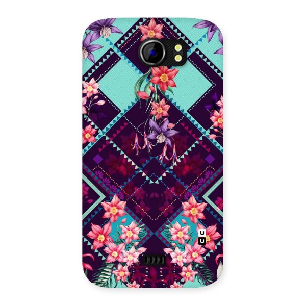 Floral Diamonds Back Case for Micromax Canvas 2 A110