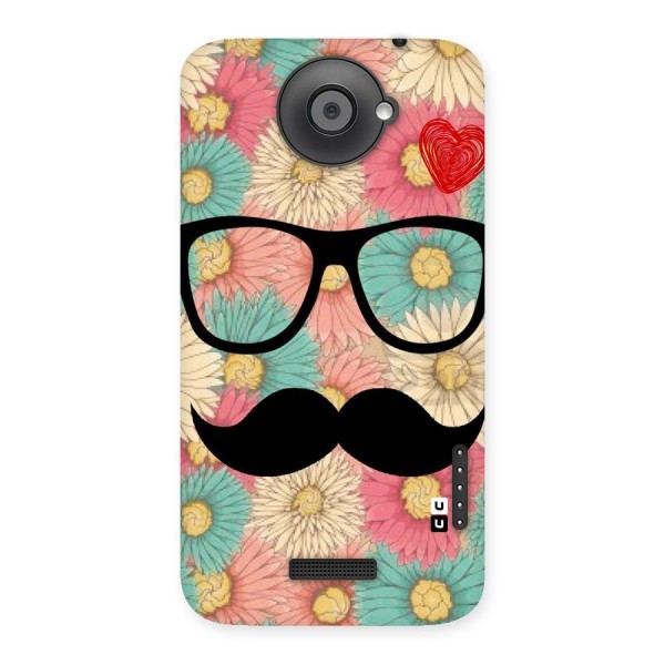 Floral Moustache Back Case for HTC One X