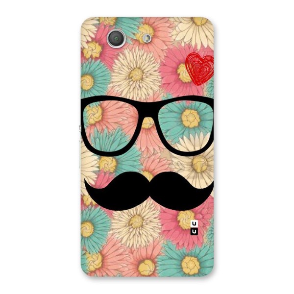 Floral Moustache Back Case for Xperia Z3 Compact