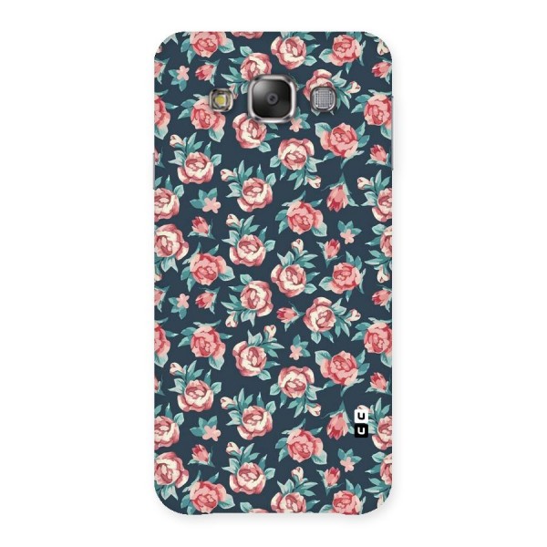 Floral Navy Bloom Back Case for Galaxy E7