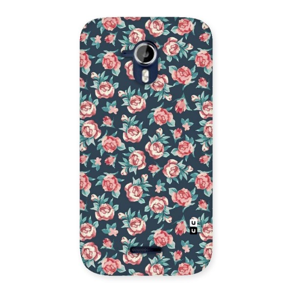 Floral Navy Bloom Back Case for Micromax Canvas Magnus A117