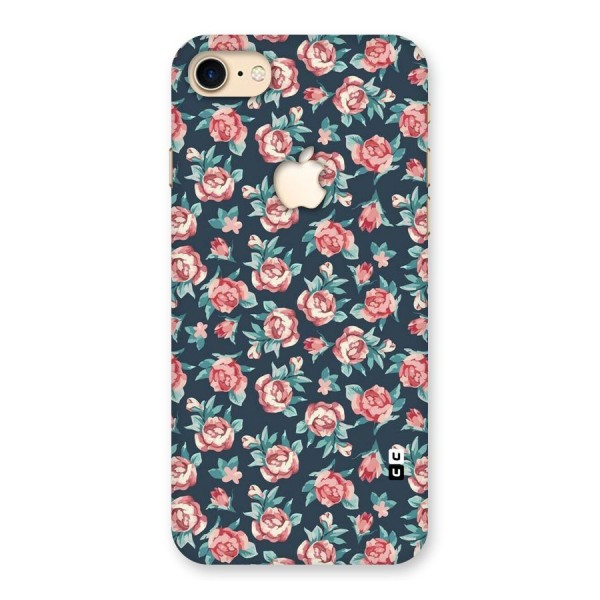 Floral Navy Bloom Back Case for iPhone 7 Apple Cut