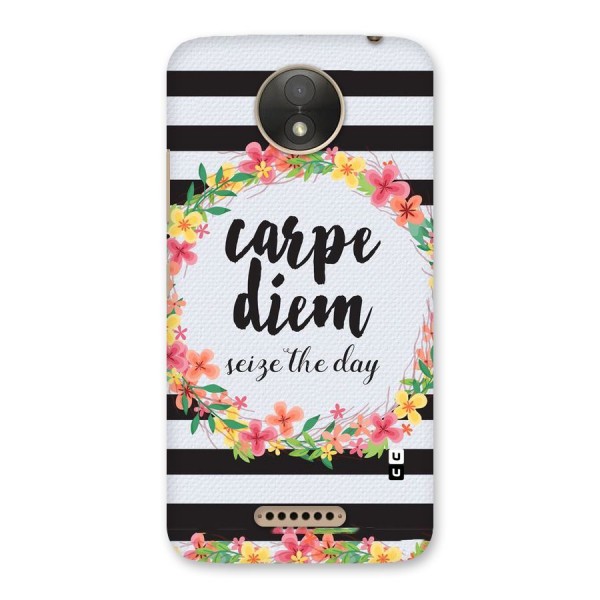 Floral Seize The Day Back Case for Moto C Plus