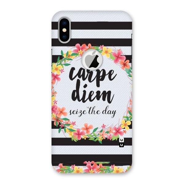 Floral Seize The Day Back Case for iPhone X Logo Cut