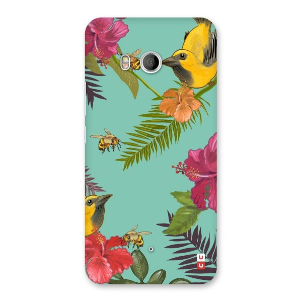 Flower Bird and Bee Back Case for HTC U11