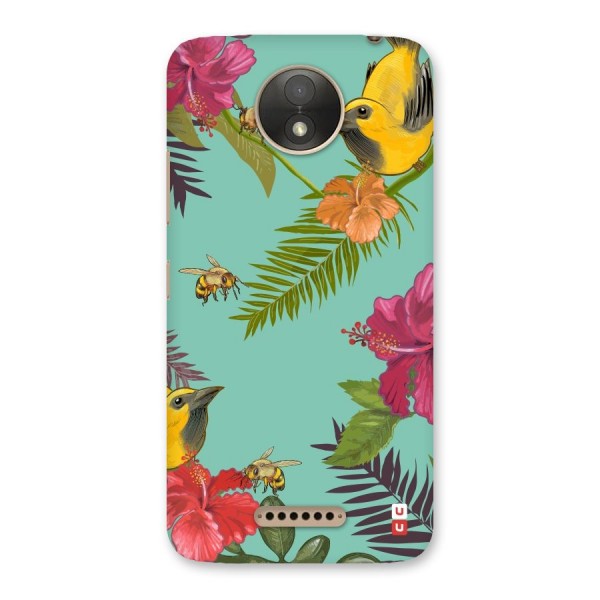 Flower Bird and Bee Back Case for Moto C Plus