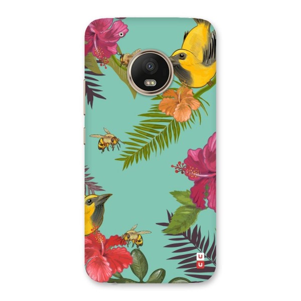 Flower Bird and Bee Back Case for Moto G5 Plus