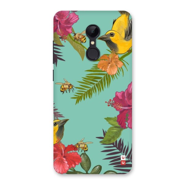 Flower Bird and Bee Back Case for Redmi 5