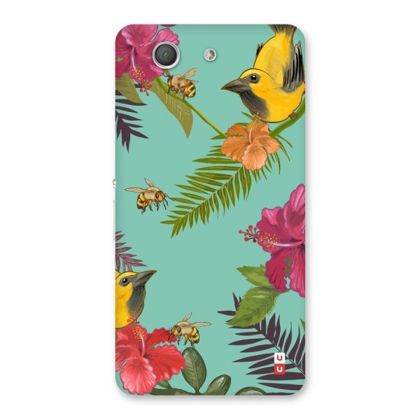 Flower Bird and Bee Back Case for Xperia Z3 Compact