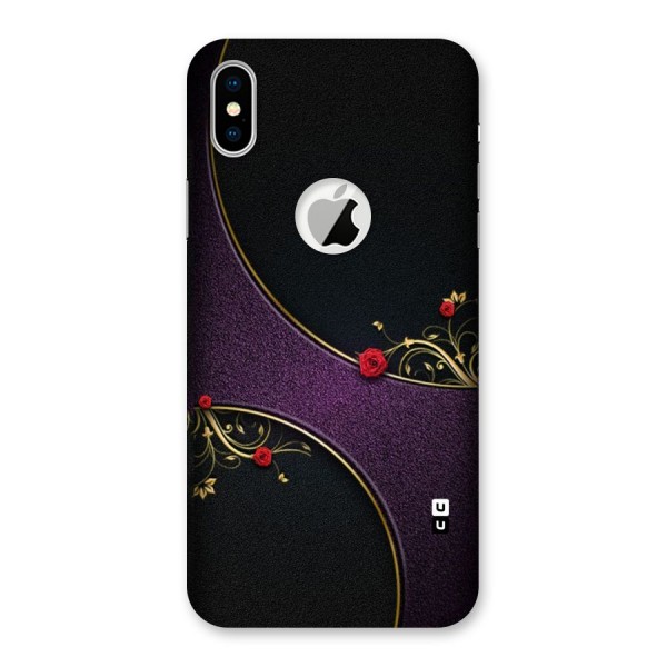 Flower Curves Back Case for iPhone XS Logo Cut